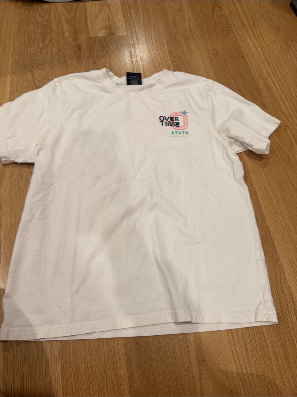 White 'Over Time' Graphic Short Sleeve Tee